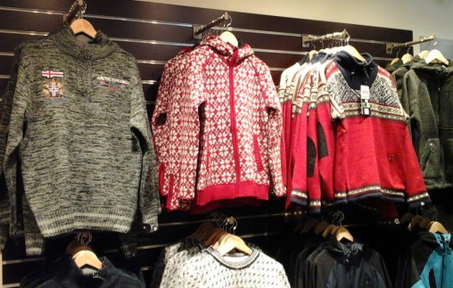 Woollen goods are on sale in many places in Iceland. Their designs are quite distinctive.
