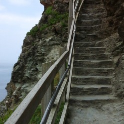Once on the island, more steps up!