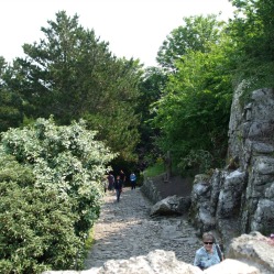 Granite cliffs along the route
