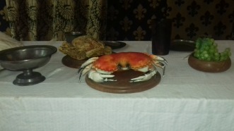 Food on the table in the Great Hall