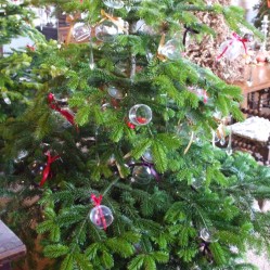 Christmas tree wine glasses decorations in dining room 1